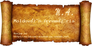 Moldován Annamária névjegykártya